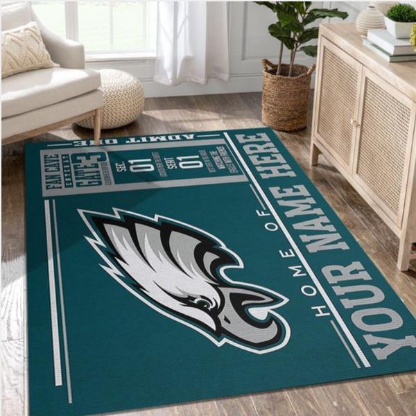 Customizable Philadelphia Eagles Wincraft Personalized Nfl Team Logos Area Rug Living Room Rug Home Us Decor