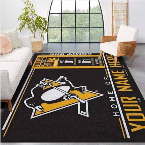 Customizable Pittsburgh Penguins Wincraft Personalized NHL Rug Bedroom Rug Halloween Gift