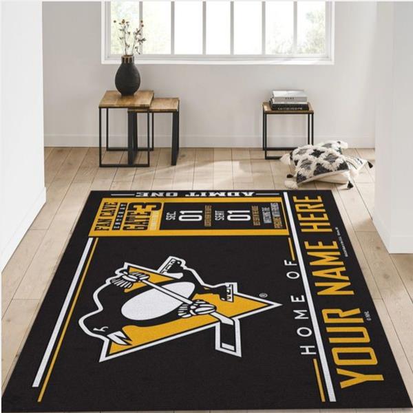 Customizable Pittsburgh Penguins Wincraft Personalized Nhl Rug Bedroom Rug Halloween Gift