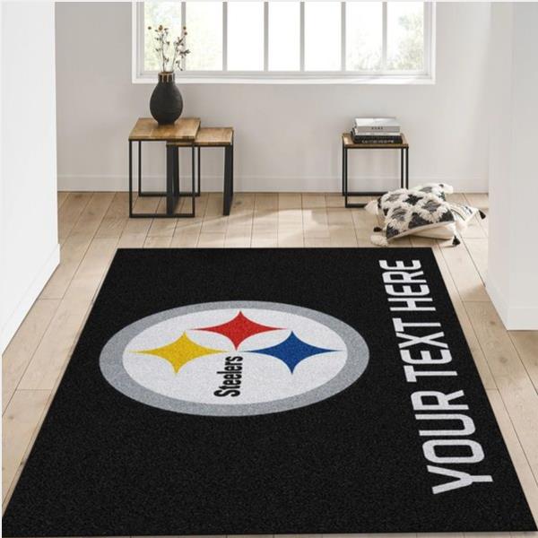 Customizable Pittsburgh Steelers Personalized Accent Rug Nfl Area Rug For Christmas Bedroom Christmas Gift Us Decor