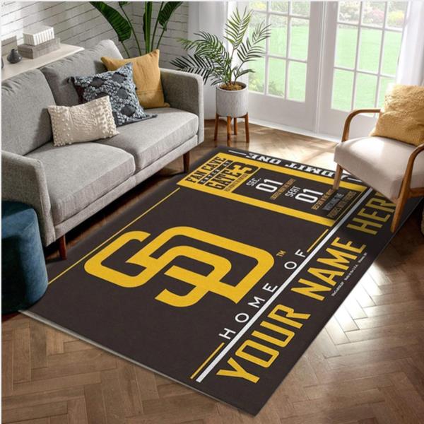 Customizable San Diego Padres Wincraft Personalized Area Rug Carpet Living Room And Bedroom Rug Home Us Decor