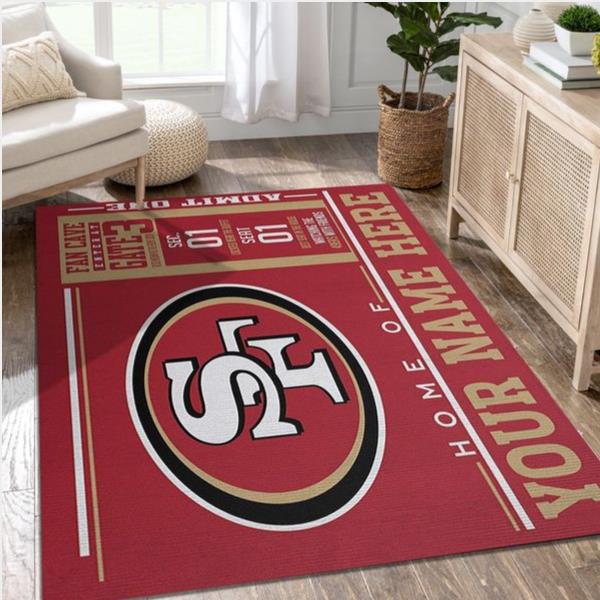 Customizable San Francisco 49Ers Wincraft Personalized Nfl Team Logos Area Rug Bedroom Christmas Gift Us Decor