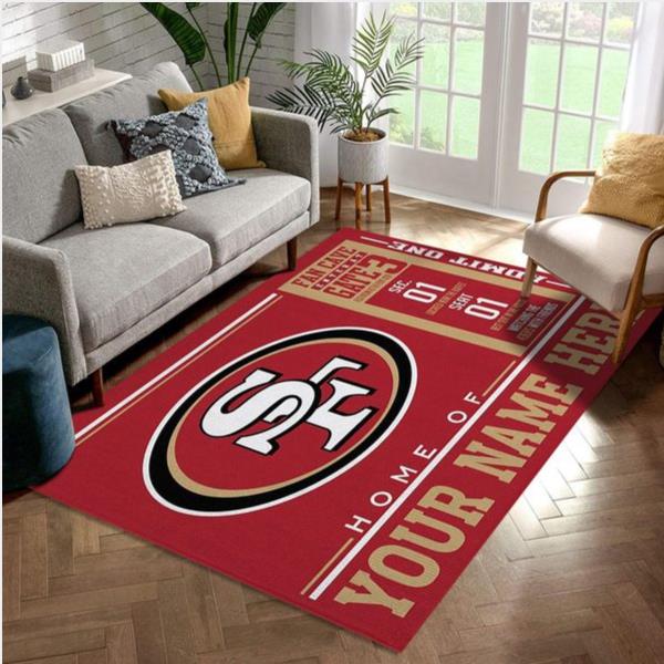 Customizable San Francisco 49Ers Wincraft Personalized Nfl Team Logos Area Rug Bedroom Christmas Gift Us Decor