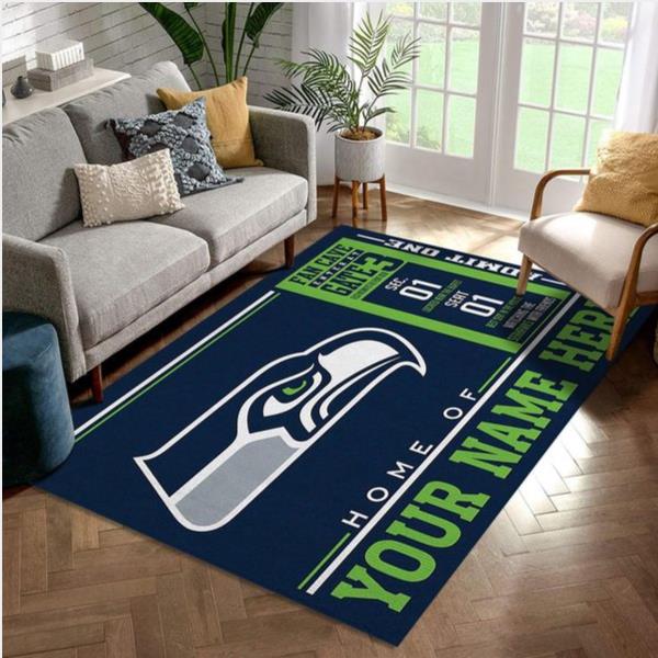 Customizable Seattle Seahawks Wincraft Personalized Nfl Area Rug For Christmas Living Room And Bedroom Rug Us Gift Decor