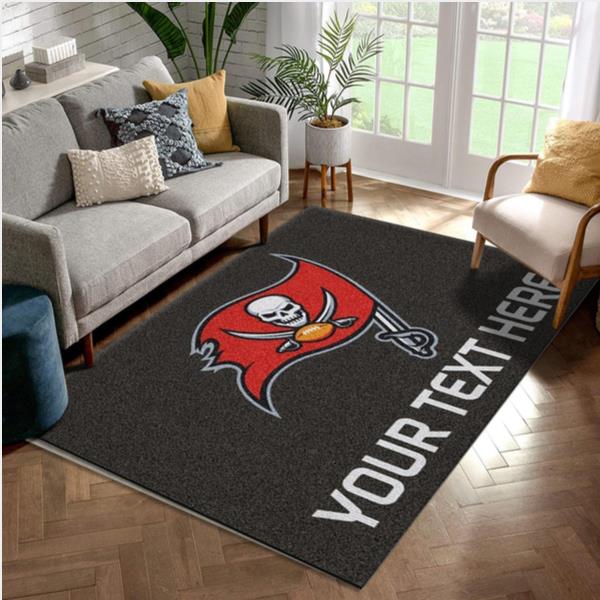 Customizable Tampa Bay Buccaneers Personalized Accent Rug NFL Area Rug Carpet Living Room And Bedroom Rug Family Gift Us Decor
