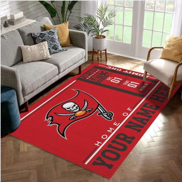 Customizable Tampa Bay Buccaneers Wincraft Personalized Nfl Area Rug For Christmas Kitchen Rug Family Gift Us Decor