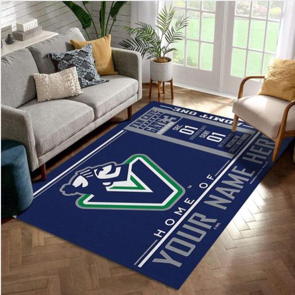 Customizable Vancouver Canucks Wincraft Personalized NHL Rug Living Room Rug Home Decor
