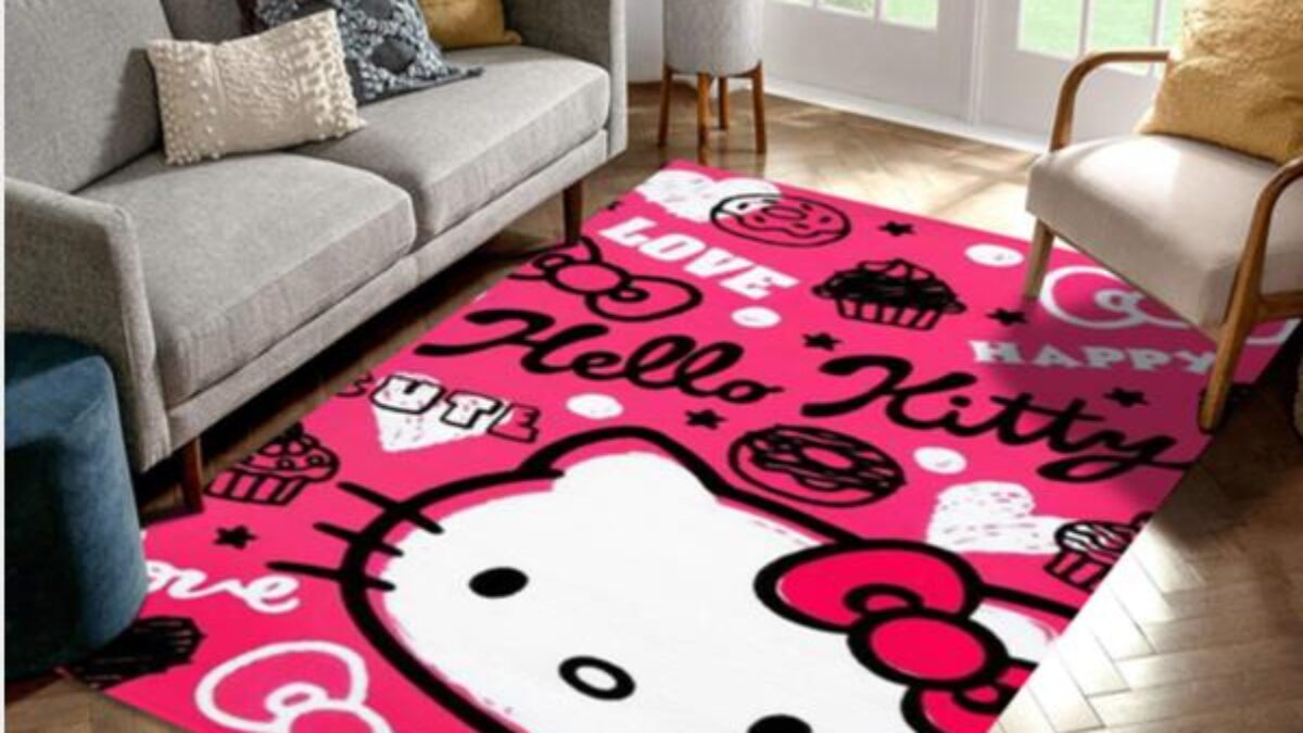 Sticker Rug, Sticker Patterned Rug, Popular Sticker Rug, Hello Kitty, JBL  Logo