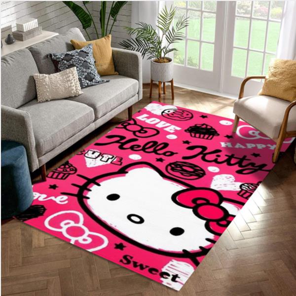 Cute Hello Kitty Area Rug Carpet Team Logo Family Gift US Decor
