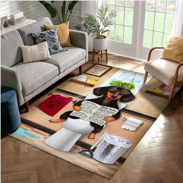 Dachshund Read Dog News Area Rug Carpet Living Room Rugs Floor Decor
