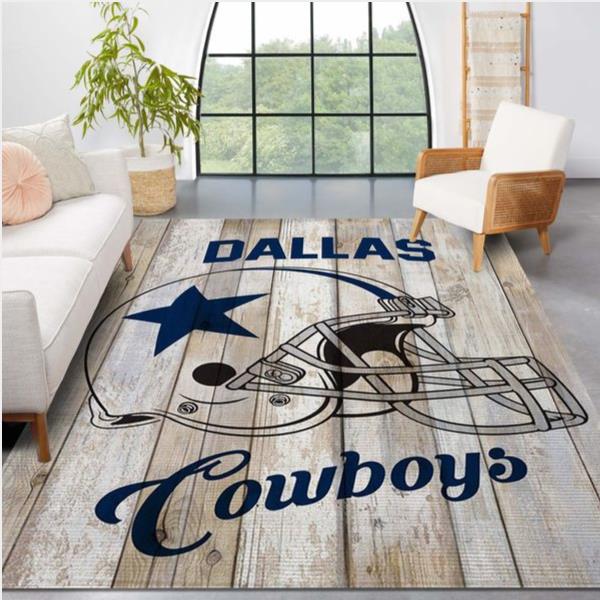 Dallas Cowboys Helmet Wood Nfl Rug Living Room Rug Us Gift Decor