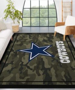 Dallas Cowboys Nfl Team Logo Camo Style Nice Gift Home Decor Rectangle Area Rug