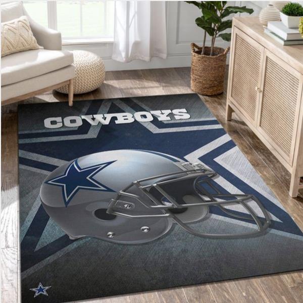 Dallas Cowboys Nfl Team Logo Helmet Nice Gift Rug - For Living Room Rug Home Decor