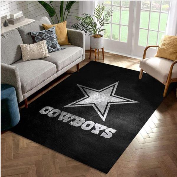 Dallas Cowboys Silver Nfl Area Rug For Christmas Kitchen Rug Family Gift Us Decor