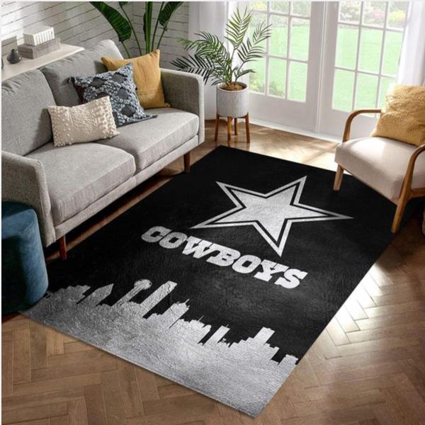 Dallas Cowboys Skyline Nfl Team Logos Area Rug Kitchen Rug Home Decor Floor Decor
