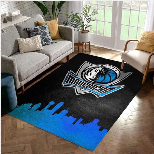 Dallas Mavericks Skyline Area Rug Living Room Rug Family Gift Us Decor