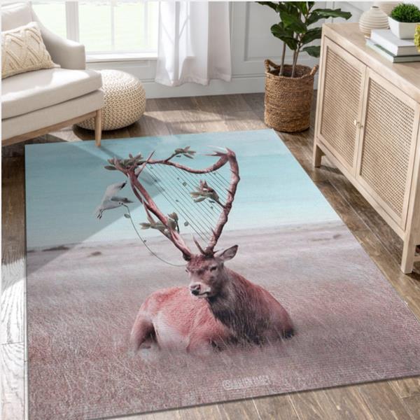 Deer Area Rug For Christmas Living Room Rug Family Gift Us Decor