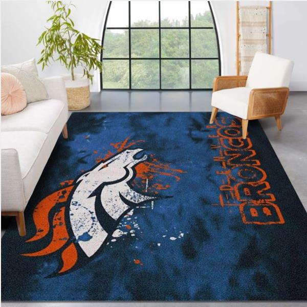 Denver Broncos Fade Rug Nfl Team Area Rug Carpet Living Room Rug Home Decor Floor Decor