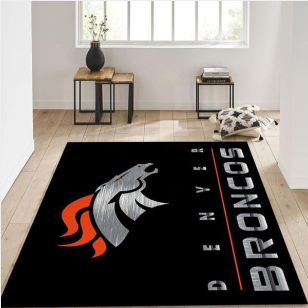 Denver Broncos Imperial Chrome Rug Nfl Area Rug Carpet Bedroom Home Decor Floor Decor