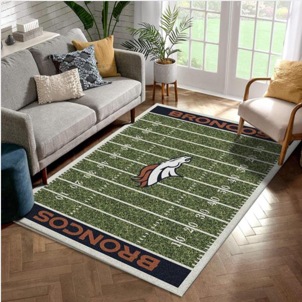 Denver Broncos Rug Football Rug Floor Decor The Us Decor