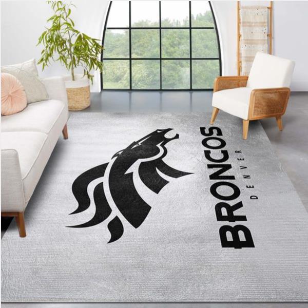 Denver Broncos Silver Nfl Team Logos Area Rug Living Room Rug Home Us Decor