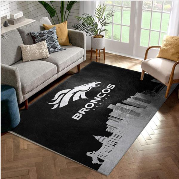 Denver Broncos Skyline NFL Area Rug Carpet Living Room And Bedroom Rug Family Gift Us Decor