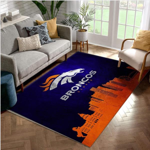 Denver Broncos Skyline NFL Area Rug Carpet Living Room And Bedroom Rug Home Decor Floor Decor
