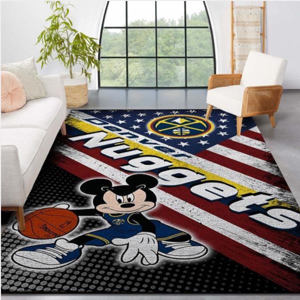 Denver Nuggets NBA Team Logo Mickey Us Style Nice Gift Home Decor Rectangle Area Rug