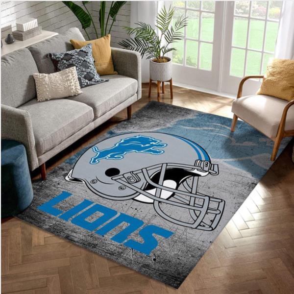 Detroit Lions Football NFL Area Rug Living Room Rug Home Decor Floor Decor