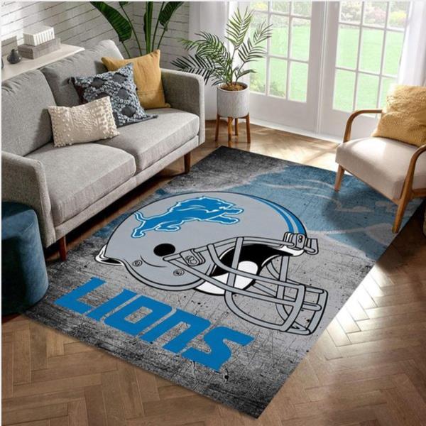 Detroit Lions Football Nfl Area Rug Living Room Rug Home Decor Floor Decor