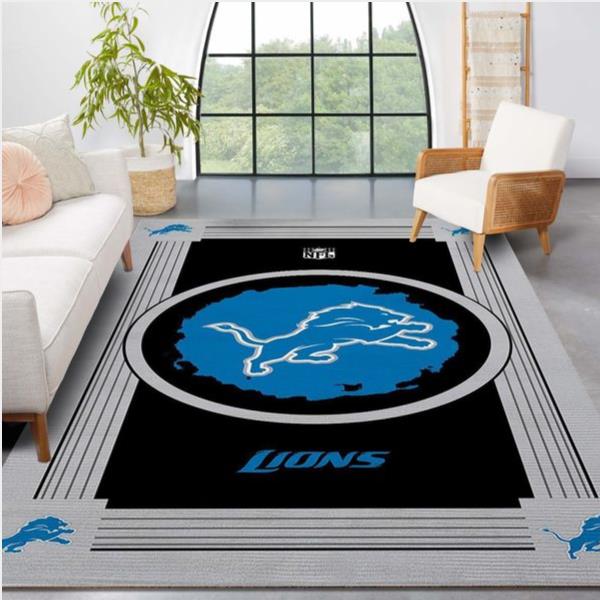 Detroit Lions Nfl Logo Style Area Rug - Living Room Carpet Floor Decor The Us Decor