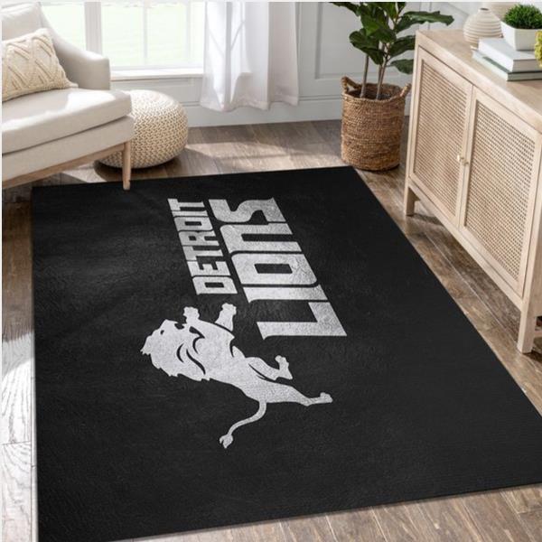 Detroit Lions Silver Nfl Area Rug For Christmas Kitchen Rug Home Us Decor