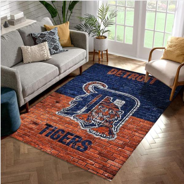 Detroit Tigers Area Rug Living Room Rug Family Gift US Decor