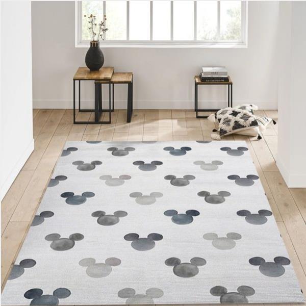 Disney Gray Watercolor Mickey Ears Fabric Area Rug Kitchen Rug Family Gift Us Decor