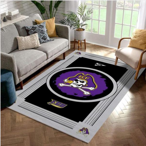East Carolina Pirates Ncaa Team Logo Area Rug - Living Room Carpet Floor Decor The Us Decor