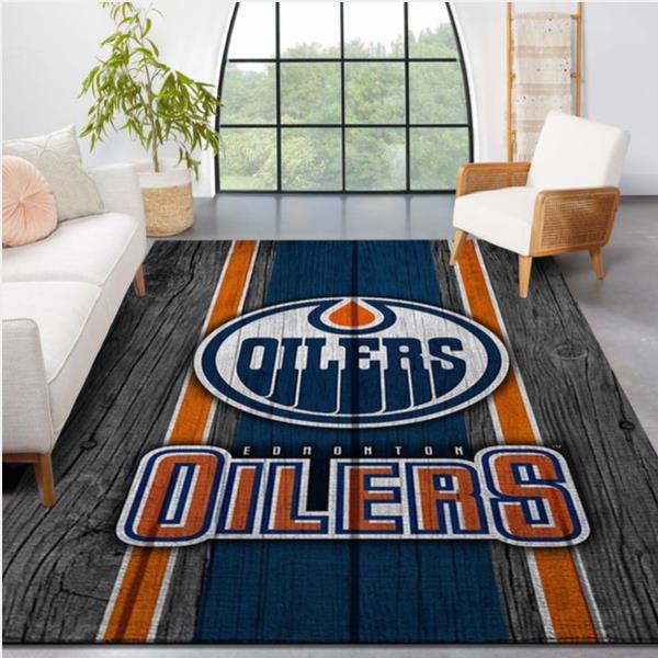 Edmonton Oilers NHL Team Logo Style Nice Gift Home Decor Rectangle Area Rug