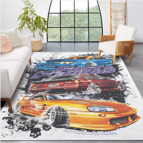 Fast And Furious Movie Cars Area Rug Carpet Bedroom US Gift Decor