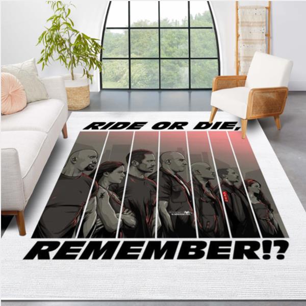 Fast And Furious Ride Or Die Remember Area Rug Carpet Bedroom US Gift Decor