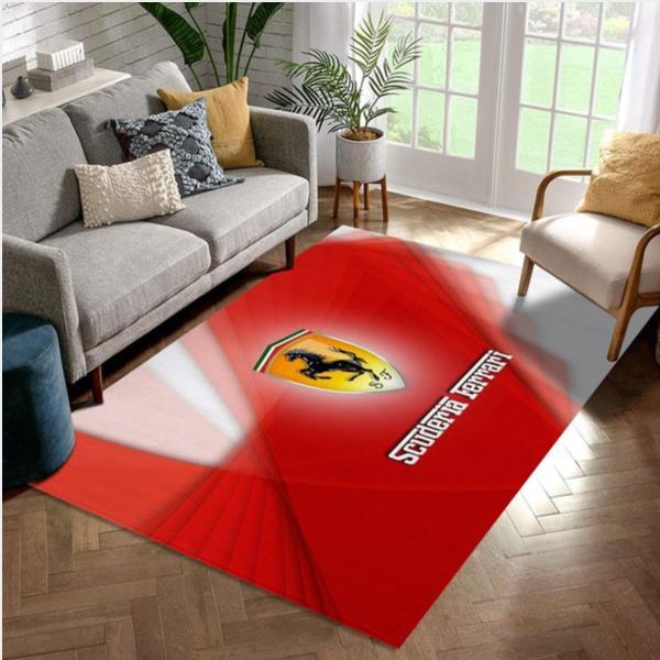 Ferrari Logo Area Rug Living Room Family Gift Us Decor