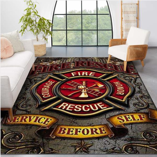 Fire Rescue Courage Honor Firefighter Aluminium Area Rug Living Room Rug Home Decor Floor Decor