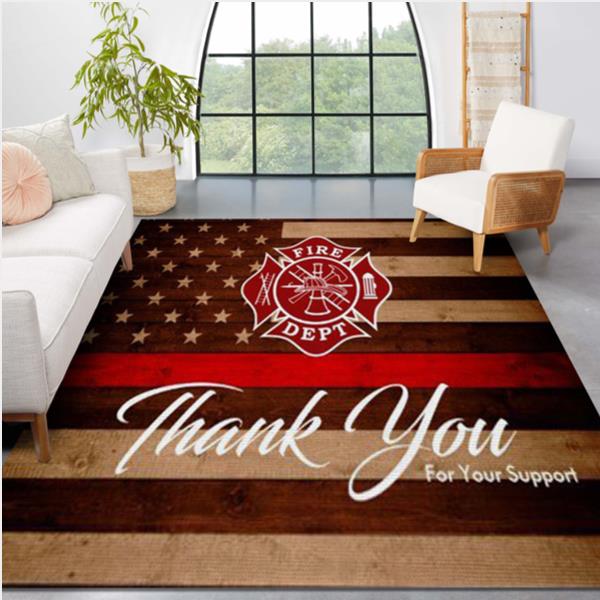 Firefighter Thank You For Your Support Area Rug Living Room Rug Home Decor Floor Decor