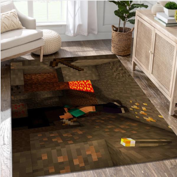 First Time Mining Gaming Area Rug Living Room Rug