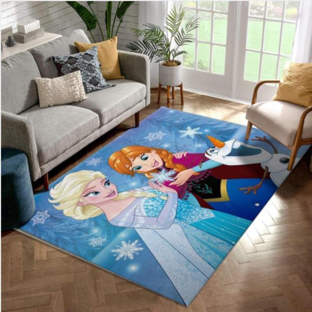 Frozen Area Rug Living Room Carpet Christmas Gift Floor Decor
