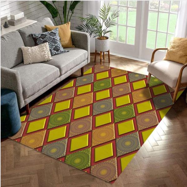 Geometric Mandala Pattern Area Rug For Christmas Bedroom Christmas Gift Us Decor