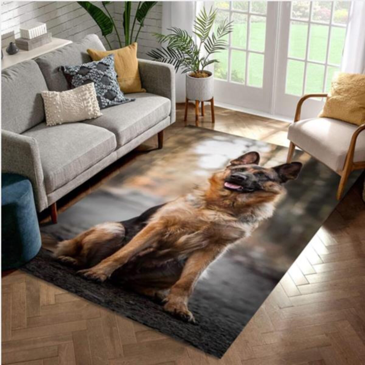 German Shepherd Dog Area Rug Carpet Family Gift US Decor - Peto Rugs