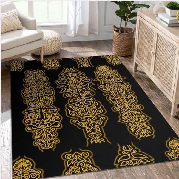 Gold And Black Symmetry Area Rug Carpet Kitchen Rug Us Gift Decor