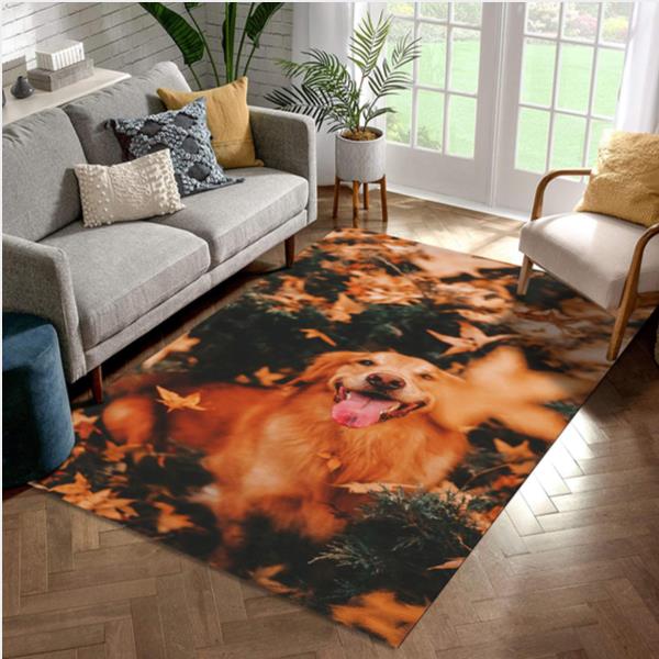 Golden Retriever Happy Face Area Rug Carpet Family Gift US Decor