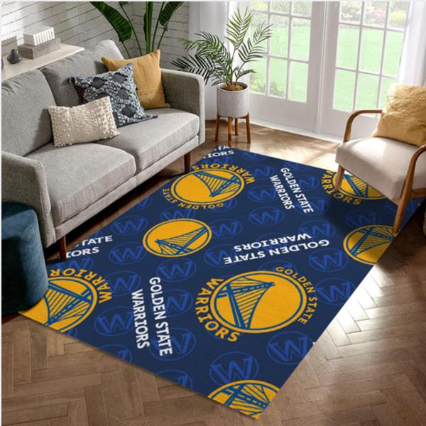 Golden State Warriors Patterns 2 Team Logos Area Rug Living Room Rug   Home US Decor