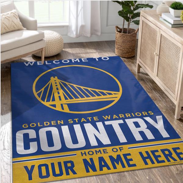 Golden State Warriors Personalized Nba Team Logos Area Rug Living Room Rug