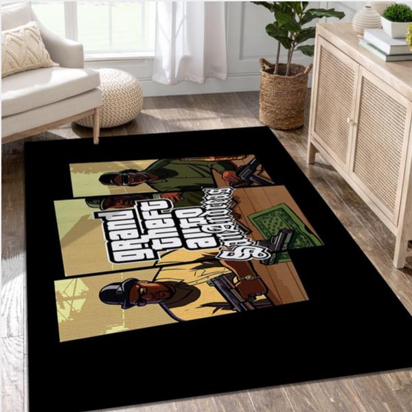 Grand Theft Auto San Andreas Video Game Area Rug For Christmas Area Rug